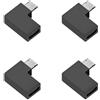 chenyang Confezione da 4 adattatori da USB C a Micro USB, micro USB maschio a USB C femmina a 90 gradi, adattatore per connettore convertitore ad angolo retto supporta la sincronizzazione dei dati di