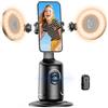 SelfieShow Auto Tracking Treppiede Smartphone con Luce Selfie, Supporto per Telefono Cellulare con Funzione di AI Tracciamento 360°del Viso e Telecomando, Stabilizzatore Gimbal Bastoni Selfie per iPhone/Android