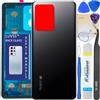 LUVSS Coperchio Copribatteria Scocca Vetro Posteriore Imposta per Xiaomi Redmi Note 12 PRO+ Plus 5G (Nero)