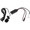 Qiilu Adattatore Cavo Audio Aux Bluetooth, Sostituzione RD4 per Autoradio a 12 Pin per C2 C3 C4 C5 C6 C8 con Funzione Musicale Bluetooth (con microfono)