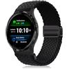 YealRed 18mm Cinturino per Garmin Venu 4 41mm/Venu 3S / 2S / Vivomove 3S / Vivoactive 4S, Bracciale in Nylon Chiusura Magnetica Compatibile con Garmin Forerunner 255S / 265S (Nero)