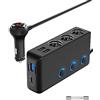 Qidoe PD 30W Presa Sdoppiatore Accendisigari per Auto, Qidoe 200W Adattatore Splitter 12V / 24V Multiple Prese e 4 porte USB con Interruttore Voltmetro LED per Cellulare, Riscaldamento sedile, GPS, DashCam
