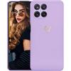 Kaywzo Cover per Honor X8 4G,Custodia in Silicone TPU Liscio di Morbido con Modello Cardiaco,Design Minimalista,Ultrasottile Donna Antiurto Case Cover,Viola