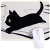 Qianyu Tappetino per mouse carino anime gatto nero tappetino per mouse quadrato divertente tappetino per mouse kawaii accessori da scrivania con bordi cuciti, base in gomma antiscivolo, per mouse