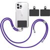 TBOC Cordino Catenella Laccio Strap Porta Cover [Viola] + 2 Toppe di Fissaggio Aggiuntive [Nero] Telefono Cellulare Collo - Tracolla Catenina Cordini Cellulari Telefoni Universale Laccetti