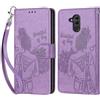 KENHONER Cover Compatibile con Huawei Mate 20 lite/Huawei Maimang 7, Premium Pelle PU Portafoglio Flip Libro Custodia per Huawei Mate 20 lite [Protezione Completa] - Viola