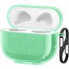 kwmobile Custodia Compatibile con Apple AirPods 3 Cover - Protezione Astuccio Cuffie Wireless - Cover Resistente in Silicone TPU - verde/trasparente