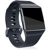 Panda Bobo Sago Classic - Cinturino di ricambio per Fitbit Ionic, piccolo, da 14 a 17 cm, in silicone, con fibbia in metallo, regolabile, impermeabile, per donne e uomini, colore: grafite