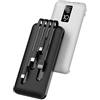IFNI Batteria Esterna Bianca 20000mAh con 4 Cavi Integrati Batteria Portatile USB C Sottile Power Bank con 6 Uscite e 3 Ingressi