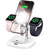 SwanScout Caricabatterie Doppio per Apple Watch 11/Ultra 3/SE 3, Caricatore Wireless per iPhone Air/17 Pro Max/17 Pro/17/16/15/14, Stazione Ricarica per Apple Watch 10/9/8/7/6/Airpods, SwanScout 709M