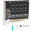 Annadue PH44 Adattatore M.2 NVME a PCIe X16, 4 Porte M.2 NVMe SSD Scheda di Espansione, Supporta PCIE Split e RAID