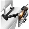 AXFEE Supporto Tablet Poggiatesta Auto, Estensibile Porta Tablet Auto per Sedile, con Rotazione a 360 Gradi, Bloccabile, per 4,7-16 Smartphones/iPad/Switch/Altri Dispositivo-Nero