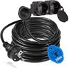 SWAWIS Cavo di Prolunga uso Esterno IP44 10m 3500W Prolunga da Esterno con 2 Prese con Contatti di Protezione Cavo 2 prese Schuko