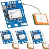 Meshnology Confezione da 4 moduli GY-NEO6MV2 NEO-6M GPS modulo di controllo di volo scheda 3V-5V con antenna in ceramica super forte, compatibile con AR duino ESP 32 Raspberry Pi EEPROM APM 2.5