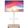 Maiproo Supporto TV da pavimento con Ruote per Schermi Piatti/Curvi Da 32-70 Pollici Led/Lcd/Oled, Altezza Regolabile, porta tv da terra mobile Fino a 45kg, con Mensola per Laptop o Dvd, Bianco