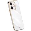 RankOne La Custodia del Telefono è Adatta per OPPO A5 Pro 5G / OPPO A5 Pro (4G) (6.67 Inches), Case per Cellulare in Silicone con Telaio Galvanico - Bianco
