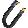 QIANRENON 240 W USB4.0 C 90° Angolo PD Ricarica Rapida Breve Cavo 40 Gbps Type C Maschio a Detto Angolo Maschio Piatto Flessibile Dato Cavo,per Thunderbolt 4 Smartphone Power Bank, 13 cm/5.1 in,(Curva