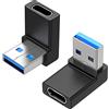 GELRHONR Adattatore USB A maschio a USB C femmina a 90 gradi, connettore USB3.0 a cavo di tipo C ad angolo discendente Supporto lati unidirezionali 5Gbps e trasferimento dati-2PCS (Up/Down)