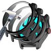 Acadey 2 pezzi Custodia rigida compatibile con Ticwatch Pro5 Enduro con pellicola protettiva,9H Durezza Hart PC Case sottile in vetro temperato per Smart, 2 Nero