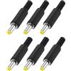 QUARKZMAN 6 Pezzi Adattatore Maschio Alimentazione DC, 4.8mm x 1.7mm 1.89 Jack Ottagonale Alimentazione DC Connettore Adattatore per Sostituzione Riparazione Cavo DC, Nero