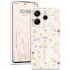 Lonrapa Cover per Xiaomi Redmi Note 14 5G Custodia con Aesthetic Disegni Morbido Sottile TPU Beige Silicone Antiurto Bumper Protezione Fotocamera Case per Redmi Note 14 5G - Fiore Floreale