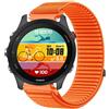 GIOPUEY Cinturini Compatibile con Garmin Forerunner 255, Nylon Traspirante Sport Loop Cinturino in Morbido Nylon Intrecciato Strap Band - Orange