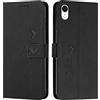 EATCYE Cover per iPhone XR (6,1 Pollici), Flip Libro Libretto Custodia in Pelle PU per iPhone XR (6,1 Pollici) [Protezione Completa] [Slot per Scheda] [Funzione di Supporto] (#Nero)