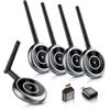 AIMIBO Trasmettitore HDMI Wireless AIMIBO con 4 Ricevitori - Streaming Video HDMI WIFI 1080P@60Hz per Laptop, TV, Fotocamera, Monitor e Proiettore - Fino a 4 Display a 98FT/ 30M