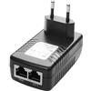YAODHAOD Adattatore per iniettore POE, 48 V/0,5 A, 1000 Mbps, spina europea, distanze fino a 100 m, Plug and Play per adattatore Ethernet, telefono e fotocamera IP