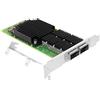 Euqvos Scheda di rete Ethernet PCIe per Mellanox MCX556A-EDAT ConnectX-5 Chipset PCIe 4.0 X16 100Gb Dual Port QSFP28 LAN Card Supporto Windows Server/Windows/Linux/VMware/ESX