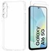 N NEWTOP Custodia Compatibile con Samsung Galaxy A16 5G, Morbido TPU CLEAR Silicone Anti Urto Graffio Trasparente Slim Sottile Flessibile Case Posteriore Proteggi Vetro Display (Cover +2 Pellicola)