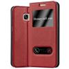 Cadorabo Custodia Libro per Samsung Galaxy S7 in ROSSO ZAFFERANO - con Funzione Stand e Chiusura Magnetica - Portafoglio Cover Case Wallet Book Etui Protezione