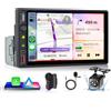Hodozzy 1 Din Stereo Auto con Wireless CarPlay e Android Auto, Autoradio con Schermo IPS da 7 con USB/USB C/Bluetooth 5.0/Mirror Link/FM/EQ/SWC + Telecamera Posteriore