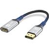 Kryoza Adattatore Display Port a HDMI, Unidirezionale da Adattatore DP (Display Port) Maschio a HDMI Femmina Compatibile con 4K HDTV,Lenovo,Dell,PC,Monitor