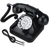 Kuuleyn Telefono vintage, WX-3011 Telefono fisso Vintage Nero Multi-funzione Plastica Telefono domestico Telefono fisso Retro Wire Arredamento antico Arredamento vintage