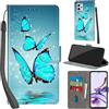 PHINIENLAND Cover per Motorola Moto G13 / G53 PU Pelle Custodia Flip Turquoise