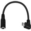 Duttek Cavo da micro USB a 3,5 mm, ad angolo retto Micro USB maschio a 4 poli femmina da 3,5 mm per microfono attivo, adattatore da convertire da 15 cm