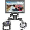 NHOPEEW Kit telecamera posteriore - Display HD da 7 pollici con telecamera posteriore 720P - IP66 impermeabile con visione notturna 4LED per camion, rimorchi, autobus, auto, camper, furgoni