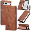 Jasonyu Cover per Sony Xperia 10 VII Flip Custodia in Pelle PU, Cover a Libro Portafoglio, Funzione Supporto, Magnetica, Slot Schede, TPU Bumper Caso Custodia (Marrone)