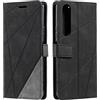 SONWO Cover per Sony Xperia 1 III, Flip Caso in PU Pelle Case Cover Portafoglio Custodia per Sony Xperia 1 III, [Kickstand] [Slot per Schede], Nero