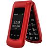 CHAKEYAKE Telefono per anziani senza contratto, cellulare pieghevole con tasti grandi, doppio display 2,4 pollici, pulsante SOS, torcia