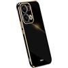 RankOne La Custodia del Telefono è Adatta per OPPO Reno13 Pro 5G / OPPO Reno 13 Pro 5G (6.83 Inches), Case per Cellulare in Silicone con Telaio Galvanico - Nero