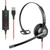 Callez Cuffie PC con Microfono Doppio ENC Cancellazione del Rumore, Cuffie USB Auricolare Computer con Pulsante Teams per Teams Zoom Skype Ufficio Lavoro Videoconferenze Call Center