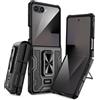 Doeshine Custodia per Samsung Z Flip 7(Non per Flip 7 FE), Anello a 360° Magnetico Staffa, Proteggi Fotocamera e Lo Schermo, Anti-Graffio, Antiurto, Protettiva Cover Galaxy Z Flip 7 5G 2025 (Nero)