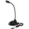 ASHATA Microfono Desktop,ASHATA Microfono da Tavolo Flessibile a Collo D'Oca da 3,5 mm, Supporto Antiscivolamento Microfono a Condensatore per PC Stand Micro per Riunioni Aziendali, Chat Online, ECC.(Nero)