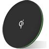 MMOBIEL Caricatore Senza Fili 15W Qi Charger- Ricarica Wireless Pad Compatibile con Samsung e iPhone - Pad di Ricarica Anche Compatibile con AirPods e Galaxy Buds - Caricatore Wireless - Nero