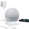 PlusAcc Supporto per Smartphone e Dot Ultimo modello - Base di Ricarica Con Porte USB-C e USB-A Compatibile con Dot 4ª/5ª Generazione, iPhone, Samsung (Bianco)