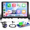 VECHTEL 4G+64G Autoradio Android 13 per Mercedes Benz C Classe W204 S204 2006-2011, 9 HD Schermo Tactile Stereo Auto co Carplay Android Auto senza Fili GPS Wi-Fi USB Bluetooth 5.0 Radio FM RDS Retrocamera