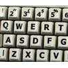 Qwerty Keys Inglese UK Adesivi Grandi Lettere (maiuscole) Tastiera Bianco con Lettere Nere - Adatti a Qualsiasi Tastiera
