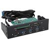 PUSOKEI Hub pannello frontale USB 3.0, cruscotto lettore di schede interno multifunzionale, supporto pannello frontale PC da 5,25 pollici M2, MSO, memoria, MS, XD, scheda CF 64G, per case del computer